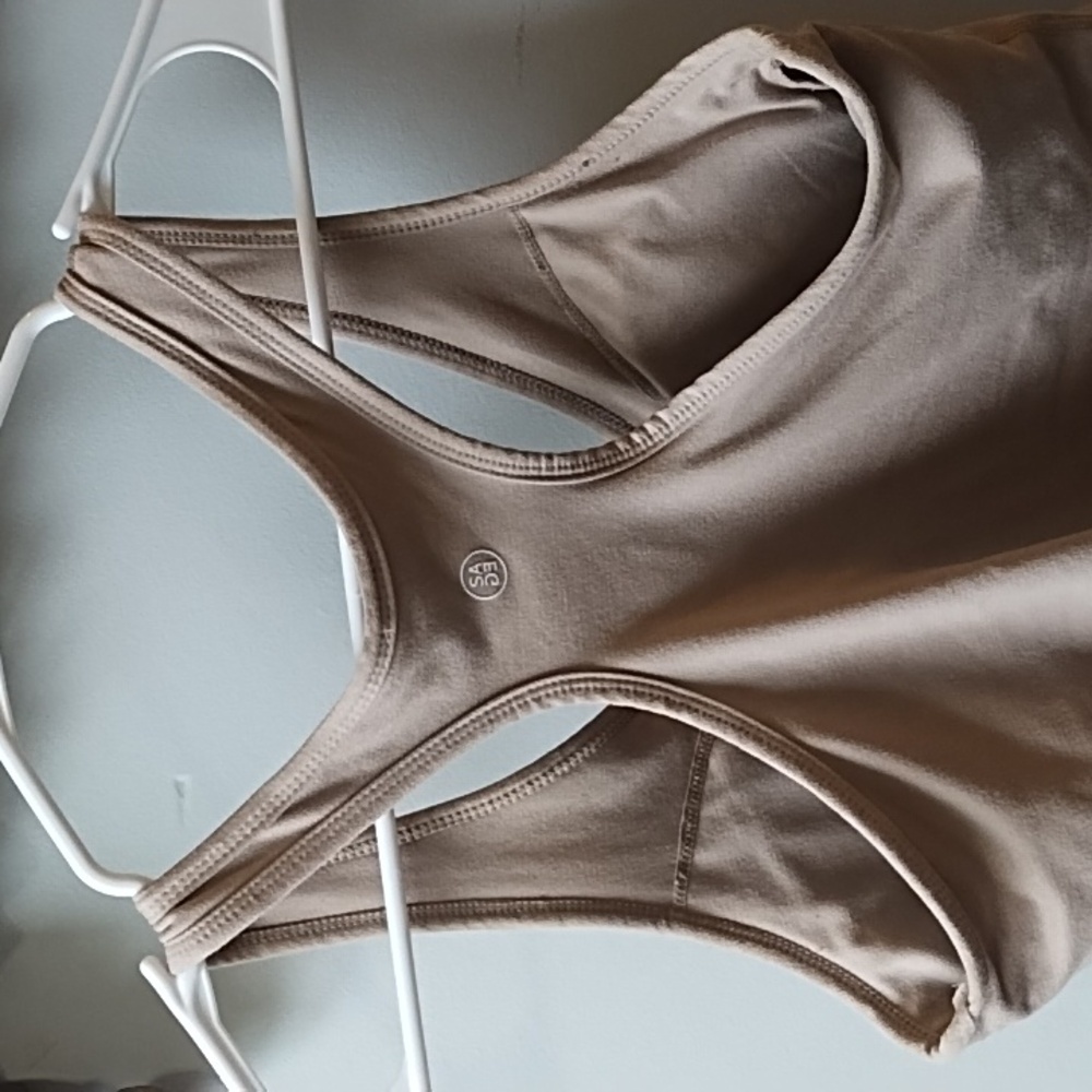 Tan Racerback Cropped Tank - Picture 2 of 2